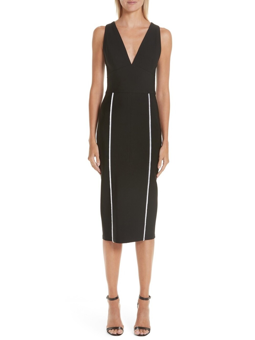 Women's Yigal Azrouel Contrast Trim Body-Con Dress, Black Size 10